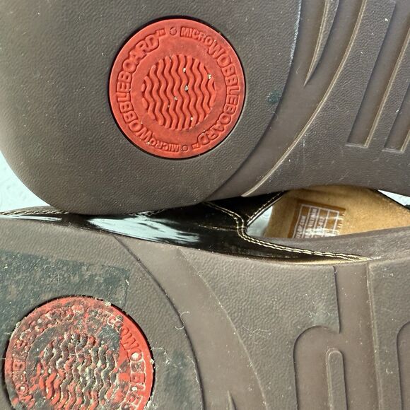 FitFlop Lulu Flower Patent Bronze Brown Thong Flip Flops Sandals Size 9 Shoes - Picture 10 of 10